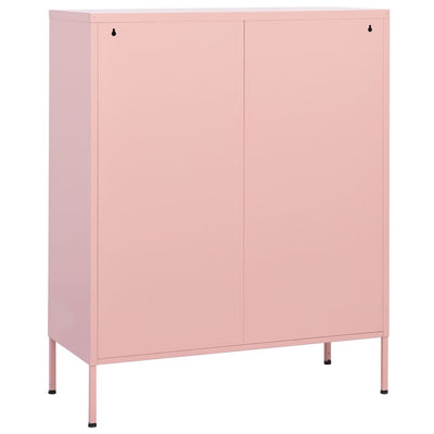 Varastokaappi pinkki 80x35x101,5 cm teräs
