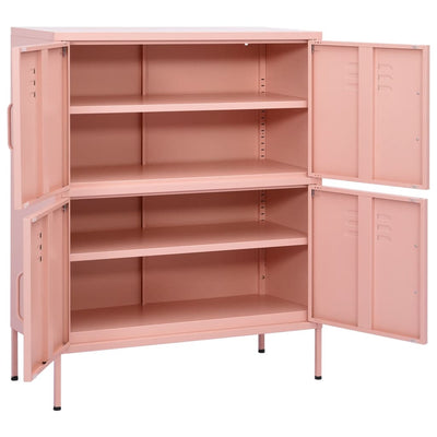 Varastokaappi pinkki 80x35x101,5 cm teräs