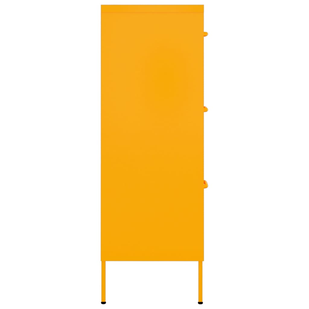 Sinapinkeltainen lipasto Sivestru 80x35x101,5cm (teräs)