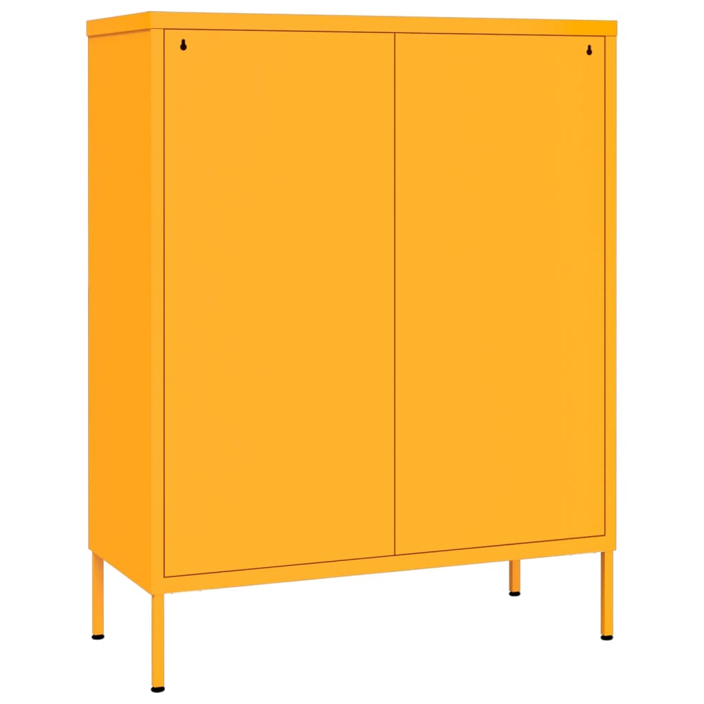 Sinapinkeltainen lipasto Sivestru 80x35x101,5cm (teräs)