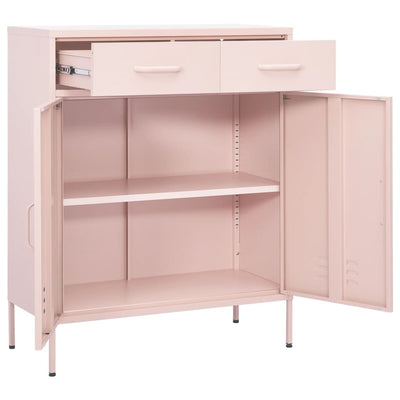 Varastokaappi pinkki 80x35x101,5 cm teräs