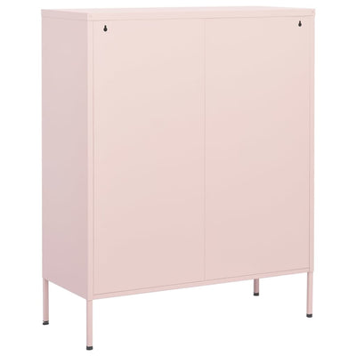 Varastokaappi pinkki 80x35x101,5 cm teräs