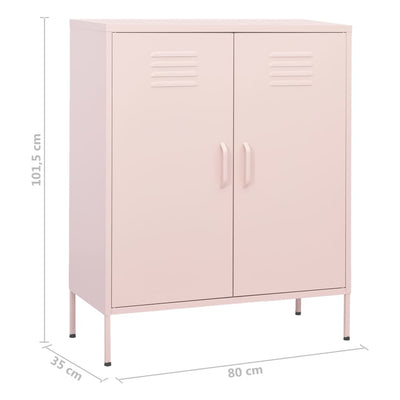 Varastokaappi pinkki 80x35x101,5 cm teräs