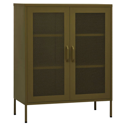 Varastokaappi oliivinvihreä 80x35x101,5 cm teräs