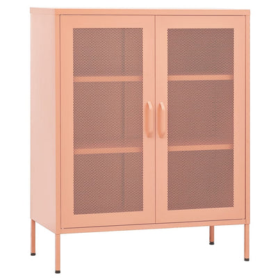 Varastokaappi pinkki 80x35x101,5 cm teräs