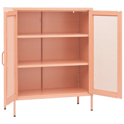 Varastokaappi pinkki 80x35x101,5 cm teräs