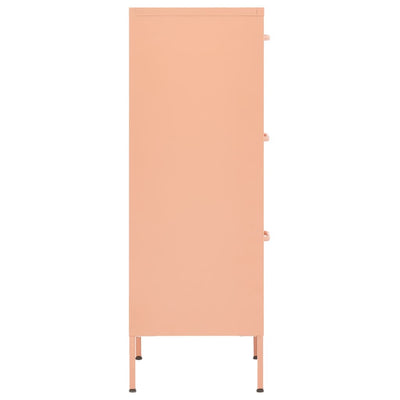 Varastokaappi pinkki 42,5x35x101,5 cm teräs