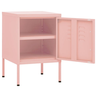 Yöpöytä pinkki 35x35x51 cm teräs