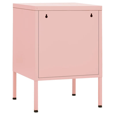Yöpöytä pinkki 35x35x51 cm teräs