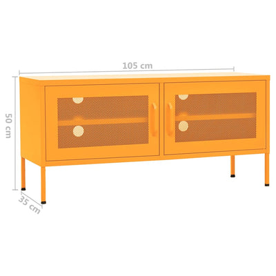 TV-taso sinapinkeltainen 105x35x50 cm teräs