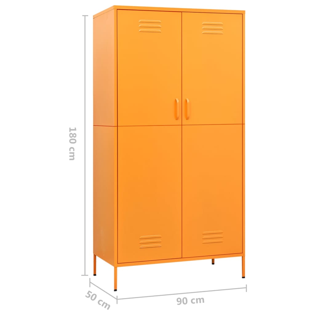 Sinapinkeltainen vaatekaappi Hubbard 90x50x180cm (teräs)
