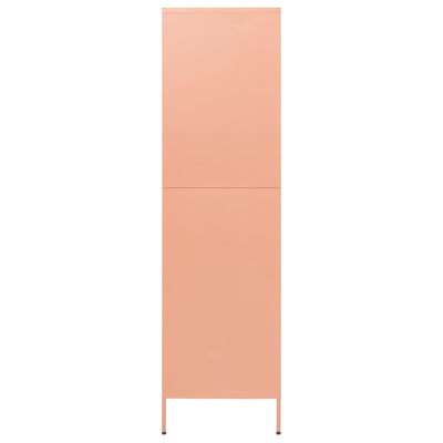 Vaatekaappi pinkki 90x50x180 cm teräs
