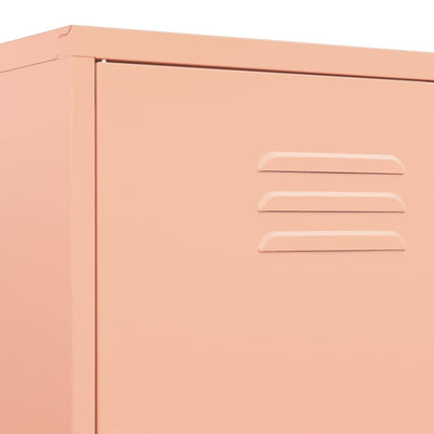 Vaatekaappi pinkki 90x50x180 cm teräs