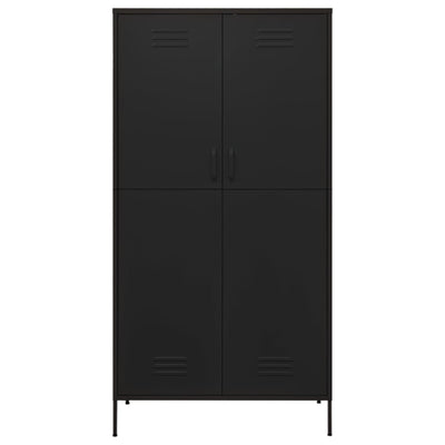 Vaatekaappi musta 90x50x180 cm teräs