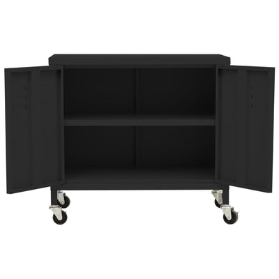Varastokaappi musta 60x35x56 cm teräs