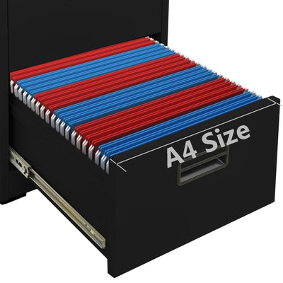 Musta arkistokaappi Seuda 46x62x133cm (teräs)