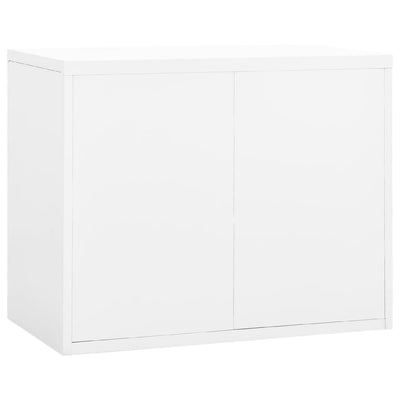 Arkistokaappi valkoinen 90x46x72,5 cm teräs