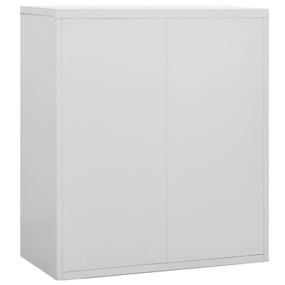 Arkistokaappi vaaleanharmaa 90x46x103 cm teräs