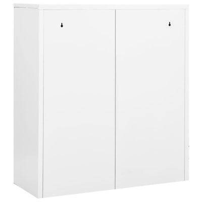 Toimistokaappi valkoinen 90x40x102 cm teräs