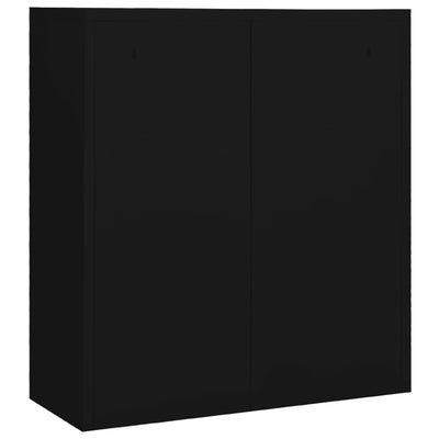 Toimistokaappi musta 90x40x102 cm teräs
