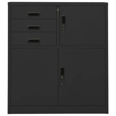 Toimistokaappi antrasiitti 90x40x102 cm teräs
