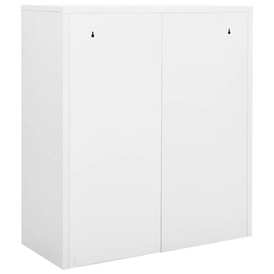 Toimistokaappi valkoinen 90x40x102 cm teräs