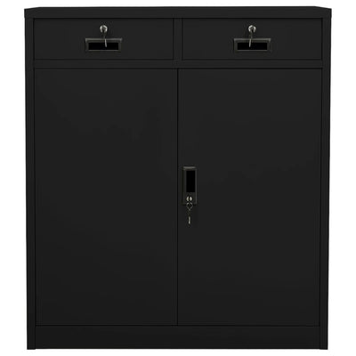Toimistokaappi musta 90x40x102 cm teräs