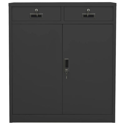 Toimistokaappi antrasiitti 90x40x102 cm teräs