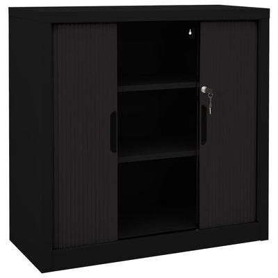Liukuovikaappi musta 90x40x90 cm teräs
