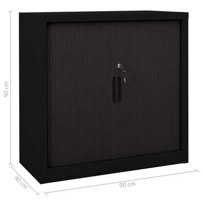 Liukuovikaappi musta 90x40x90 cm teräs