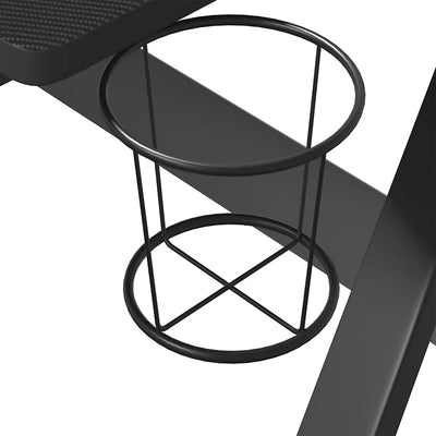 Musta pelipöytä Jamevska 90x60x75cm (zz-muotoisilla jaloilla)