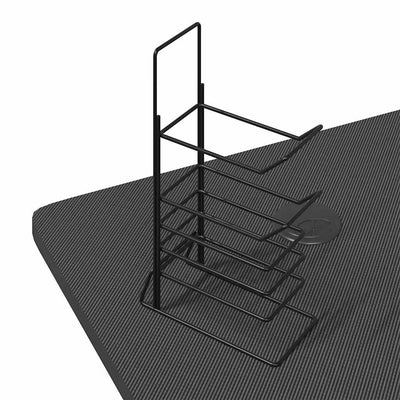 Musta pelipöytä Tatinel 90x60x75cm (led-valot ja z-muotoisilla jaloilla)