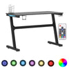 Pelipöytä LED-valot ja Z-muoto musta 110x60x75 cm