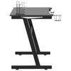 Pelipöytä LED-valot ja Z-muoto musta 110x60x75 cm