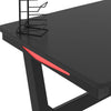 Pelipöytä LED-valot ja Z-muoto musta 110x60x75 cm