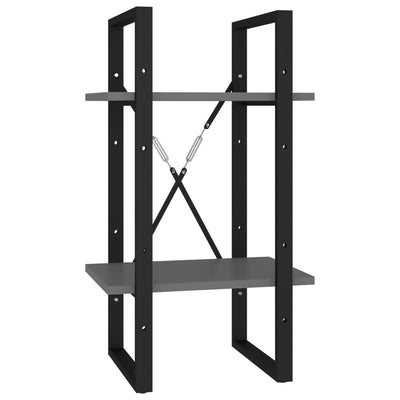 Harmaa kirjahylly Hosseini 40x30x70cm (2-tasoinen, puinen)