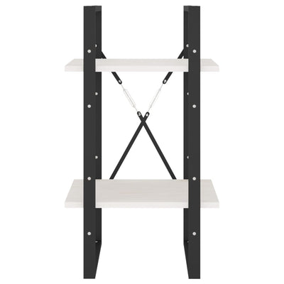 Valkoinen kirjahylly Hosseini 40x30x70cm (2-tasoinen, mänty)