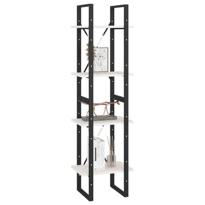 Valkoinen kirjahylly Hosseini 40x30x140cm (4-tasoinen, mänty)