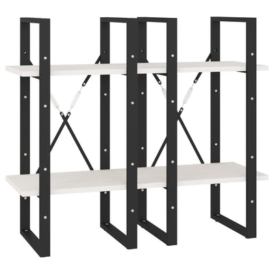 Valkoinen kirjahylly Hosseini 40x30x140cm (4-tasoinen, mänty)