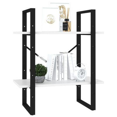 Valkoinen kirjahylly Airelian 60x30x70cm (2-tasoinen, puinen)