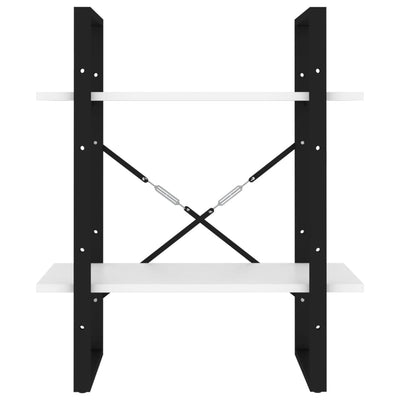 Valkoinen kirjahylly Airelian 60x30x70cm (2-tasoinen, puinen)