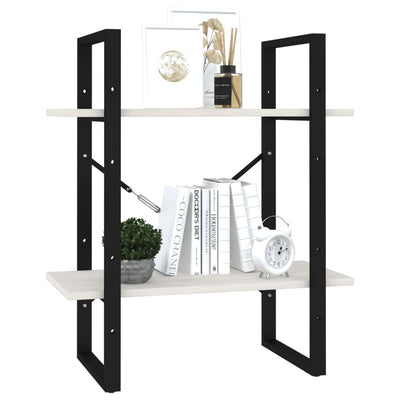 Valkoinen kirjahylly Airelian 60x30x70cm (2-tasoinen, mänty)