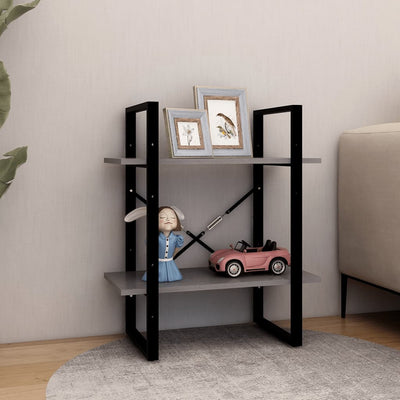 Harmaa kirjahylly Airelian 60x30x70cm (2-tasoinen, mänty)