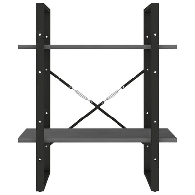 Harmaa kirjahylly Airelian 60x30x70cm (2-tasoinen, mänty)