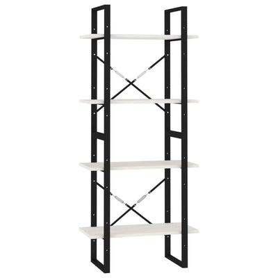 Valkoinen 4-tasoinen kirjahylly Airelian 60x30x140cm (mänty)