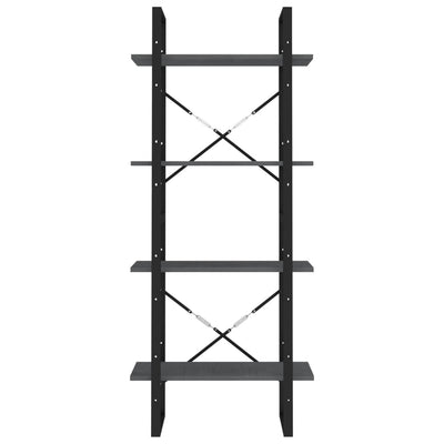 Harmaa 4-tasoinen kirjahylly Airelian 60x30x140cm (mänty)