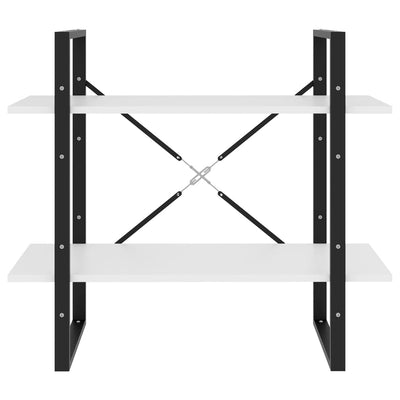 Valkoinen kirjahylly Borzos 80x30x70cm (2-tasoinen, puinen)