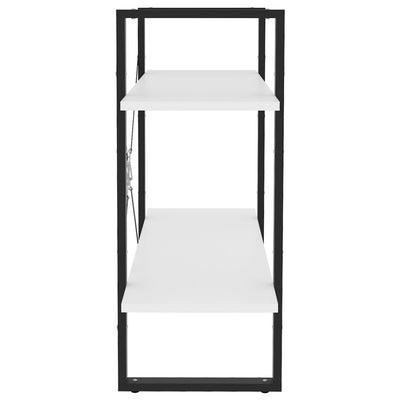 Valkoinen kirjahylly Borzos 80x30x70cm (2-tasoinen, puinen)