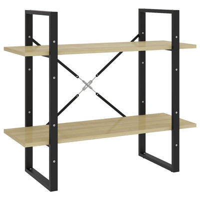 2-tasoinen kirjahylly Sonoma-tammi 80x30x70 cm tekninen puu