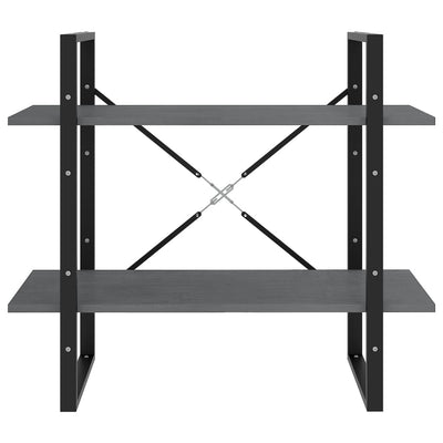 Harmaa kirjahylly Borzos 80x30x70cm (2-tasoinen, mänty)
